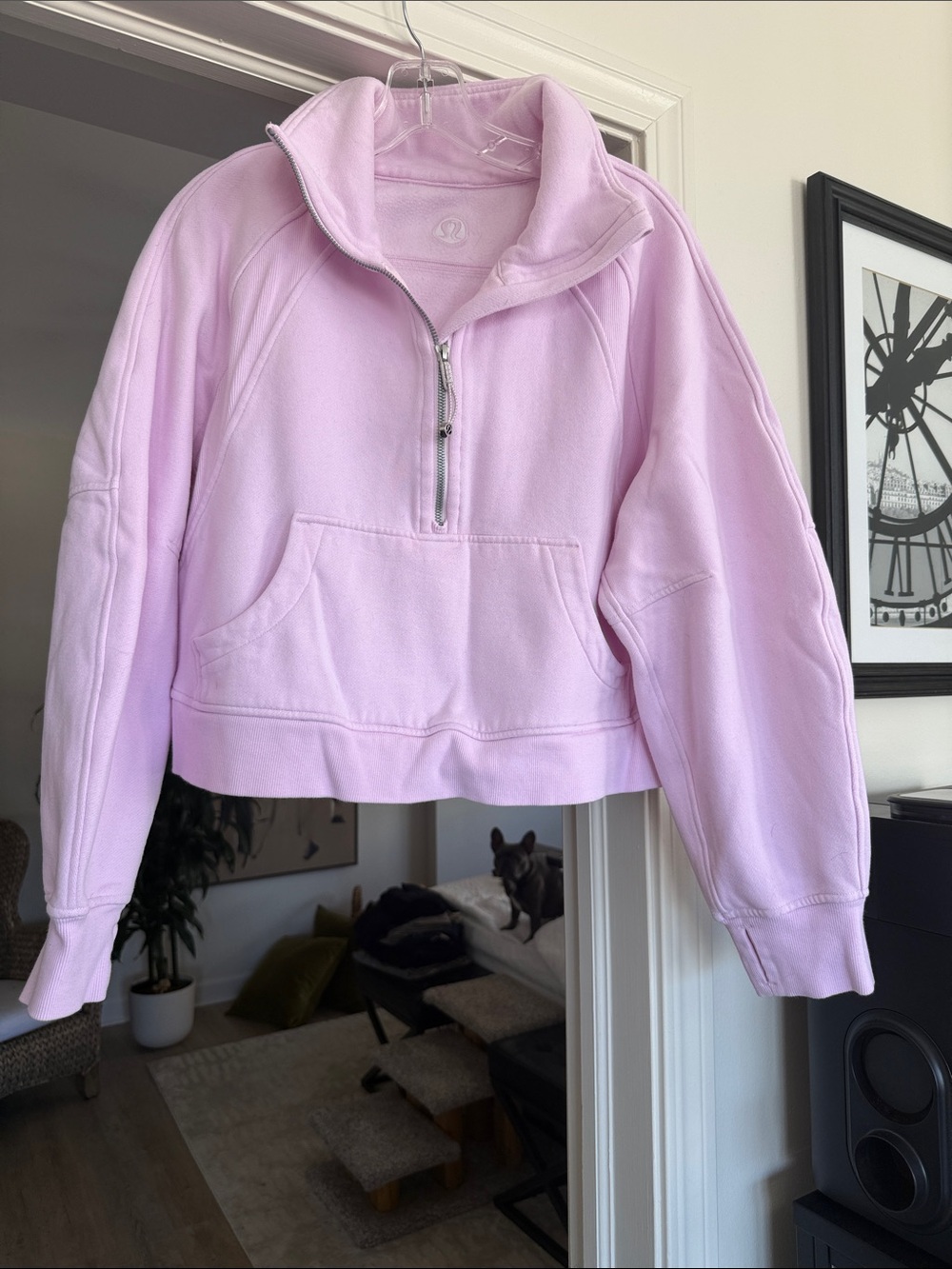 Lululemon Women's Light Pink Quarter-Zip Pullover Sweater. Like new